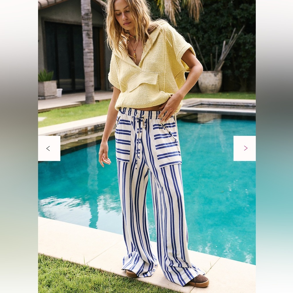 Free People Dana Pants- XL Nautical Combo